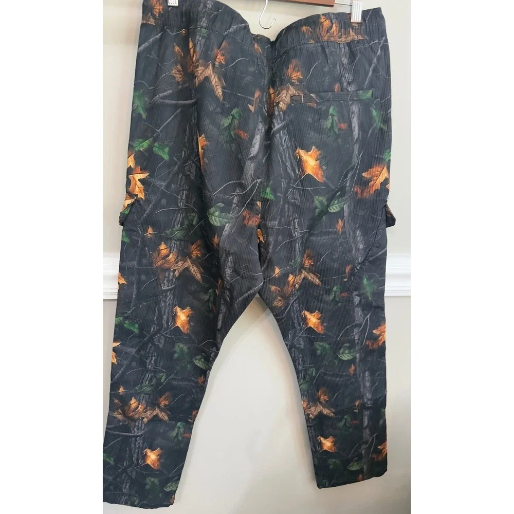 Saints Studio Mens XL Camo Cargo Pants Forest Leaf Print Ripstop Tapered Jogger